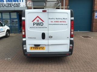 builders van signage vinyl lettering Oxford