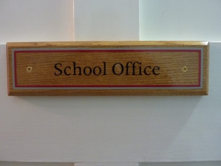 school office wooden sign Oxford London