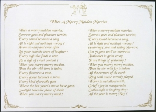poems for wedding laser etched paper