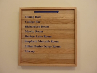 hardwood framed sign Oxford London vinyl lettering